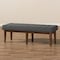 Baxton Studio Lucca Walnut Wood Dark Grey Button-Tufted Bench 140-7567 - alternate 6